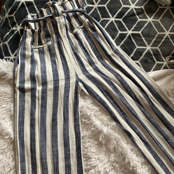 Blue and white striped dress pants - Picture 2 of 3